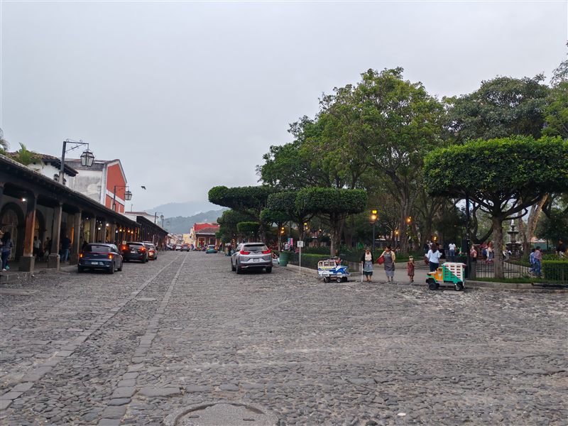 A cobbled square in Antigua Guatemala
